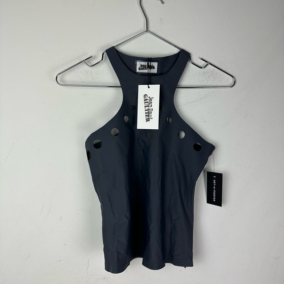 Jean Paul Gaultier Tops - Nwt Jean Paul Gaultier Perforated Tank Top Size 36 Cyber collection gray